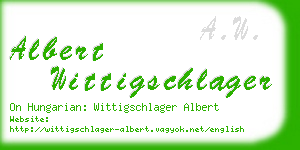 albert wittigschlager business card